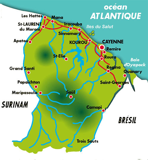 Carte Guyane